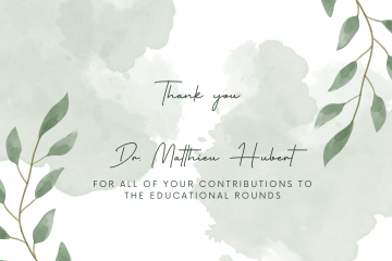Thank you Dr. Mattheiu Hubert!