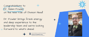 New Division Head: Congratulations Dr. Adam Fowler!